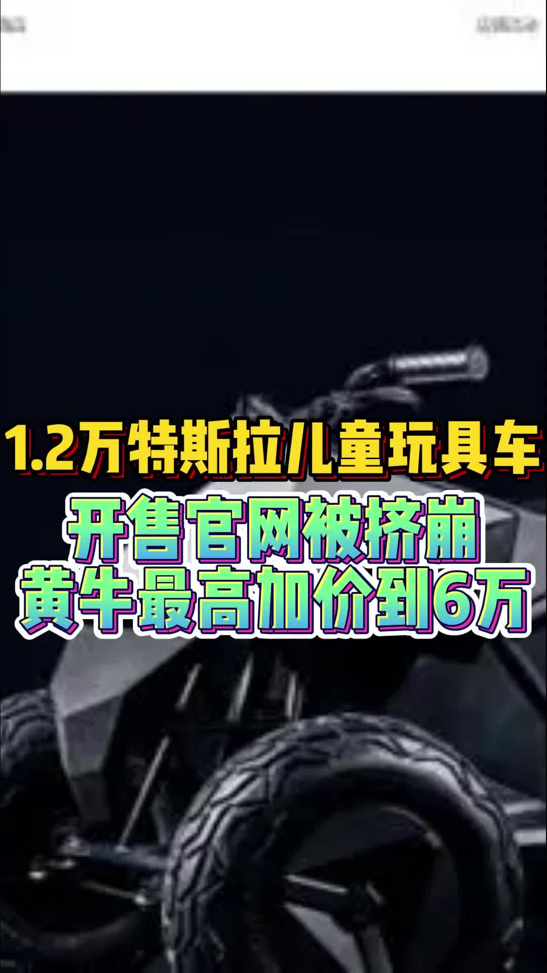 1.2万特斯拉儿童玩具车开售官网被挤崩