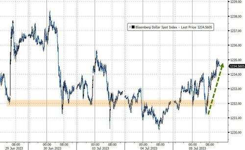 美联储纪要发布后美元V型反弹,刷新日高至103.40