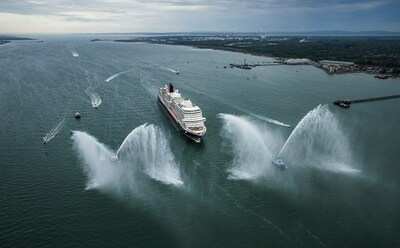 Cunard's new ship, Queen Anne, arrives at her home port of Southampton for the first time on April 30, 2024. Queen Anne is the fourth ship to join the Cunard fleet and the 249th to sail under the Cunard flag.