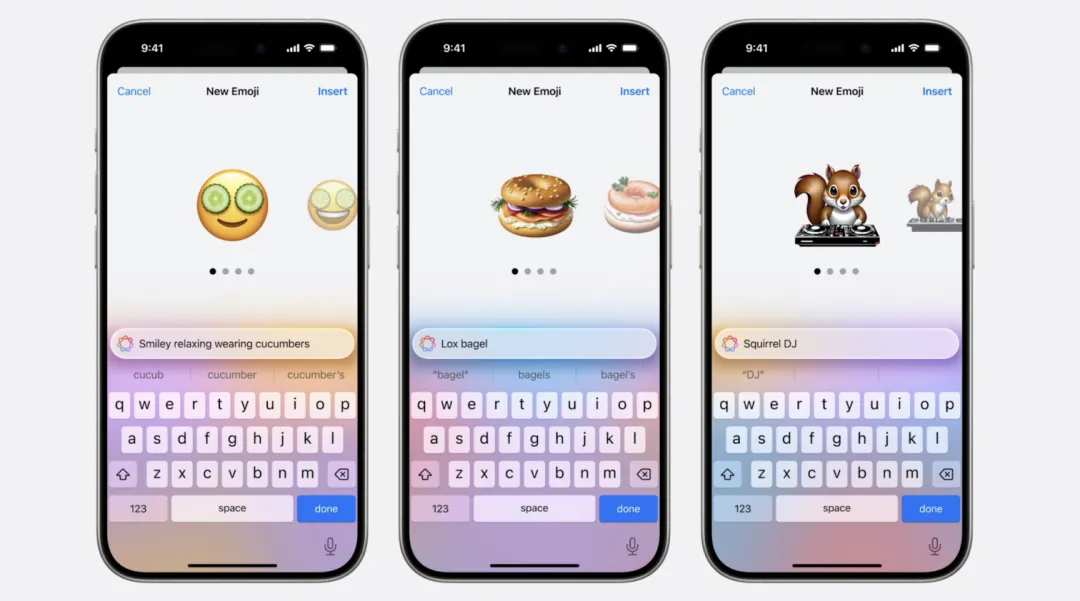 使用 AI 生成 genmoji 在信息应用里使用｜图片来源：Apple